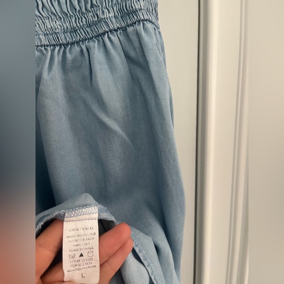 Hayden girls Smocked Bodice Tencel Dress Sz. L (10/12) blue Flutter sleeve - Picture 5 of 6